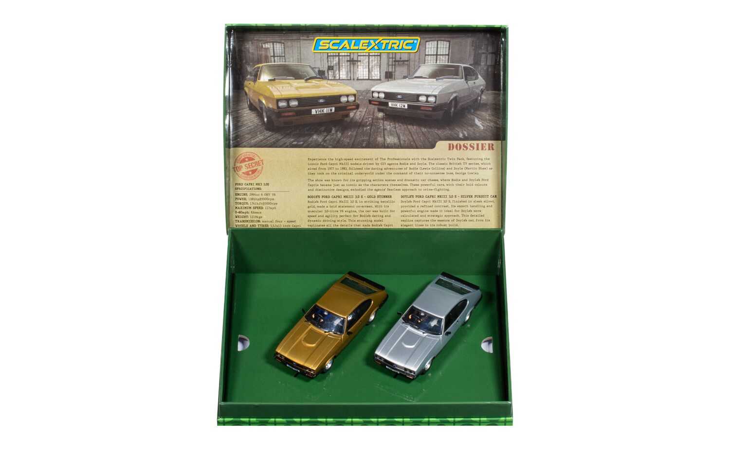Autíčko Film & TV SCALEXTRIC C4642 - The Professionals Capri Twin Pack (1:32)