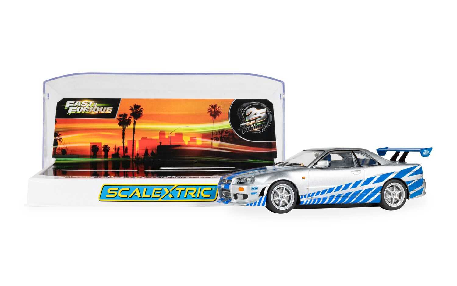 Autíčko Film & TV SCALEXTRIC C4674 - Nissan R34 Skyline - 2Fast 2Furious (1:32)