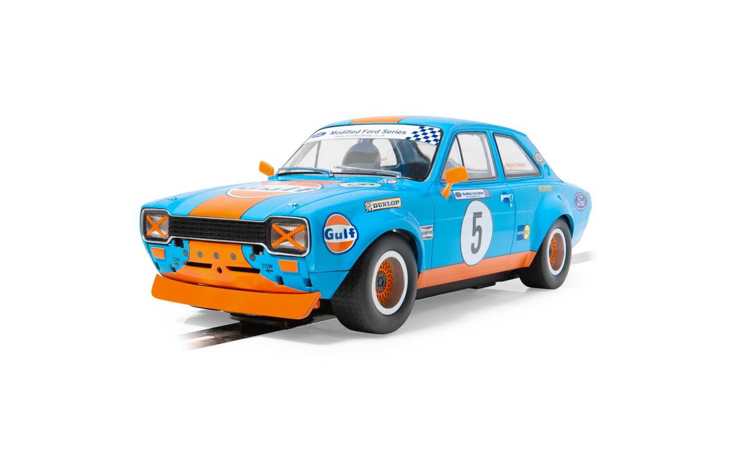 Autíčko Gulf SCALEXTRIC C4530 - Ford Escort MK1 – Wayne Crabtree Modified Fords 2023 (1:32)