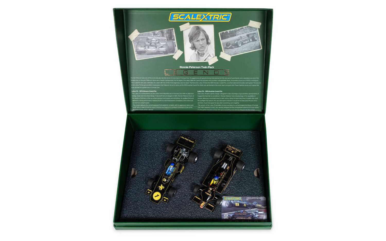 Autíčko Single Seater SCALEXTRIC C4684A - Ronnie Peterson Twin Pack Lotus 72 and 79 (1:32)