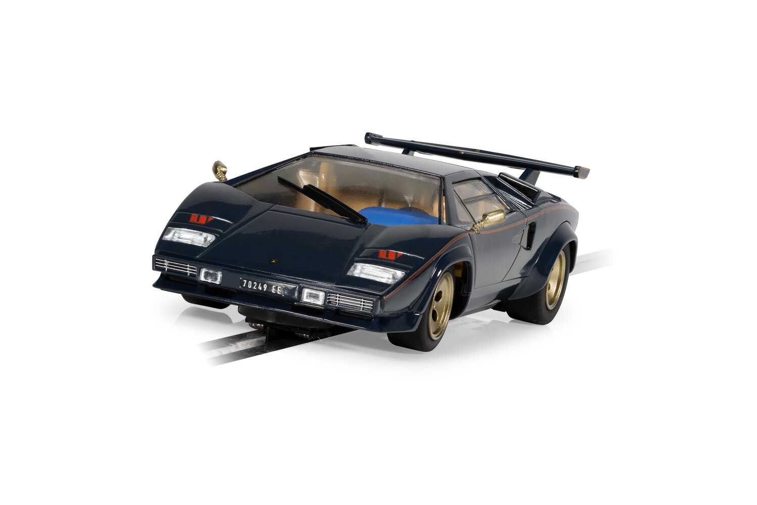 Autíčko Street SCALEXTRIC C4411 - Lamborghini Countach - Walter Wolf - Blue And Gold (1:32)
