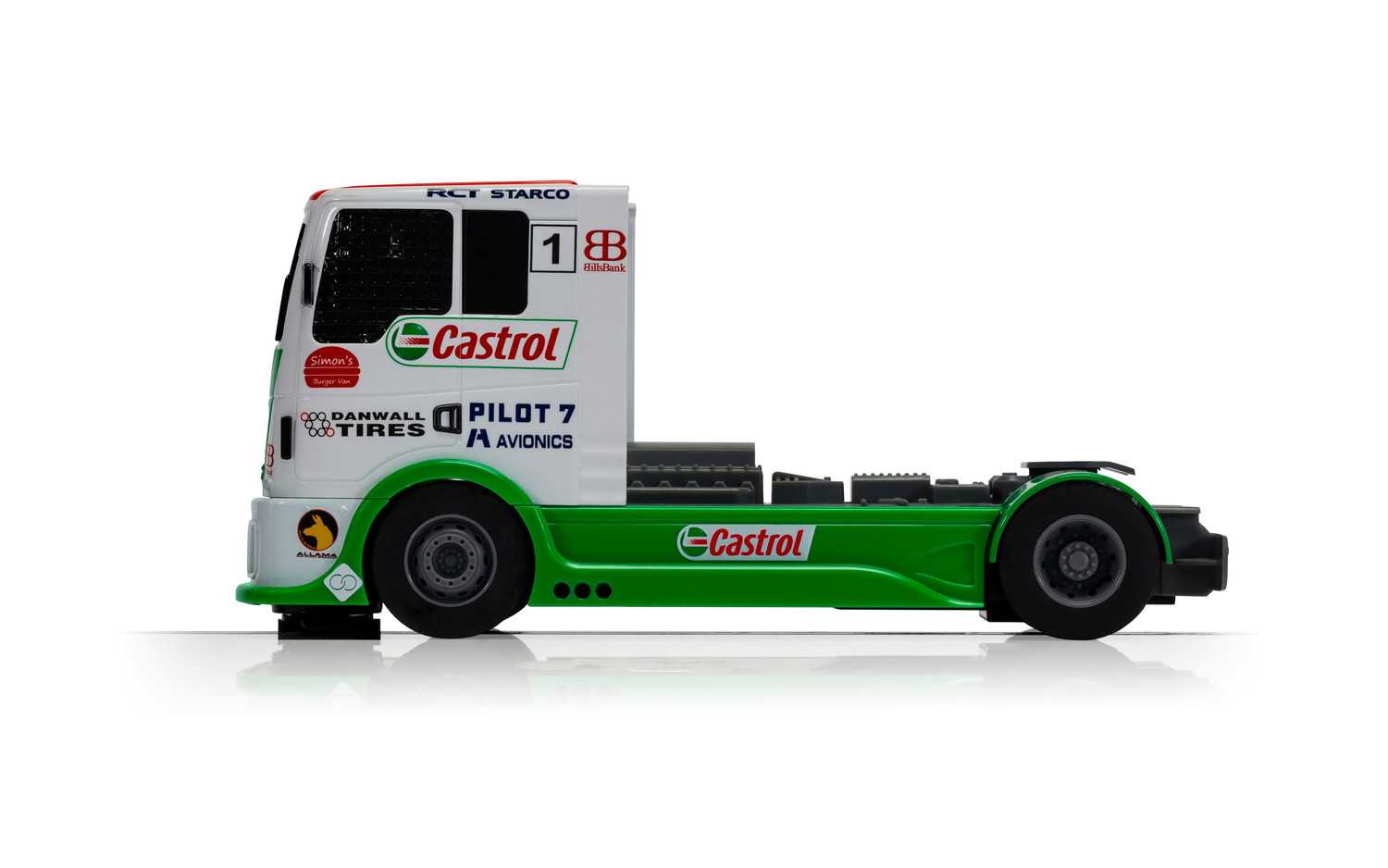 Autíčko Super Resistant SCALEXTRIC C4156 - Racing Truck - Red & Green & White (1:32)