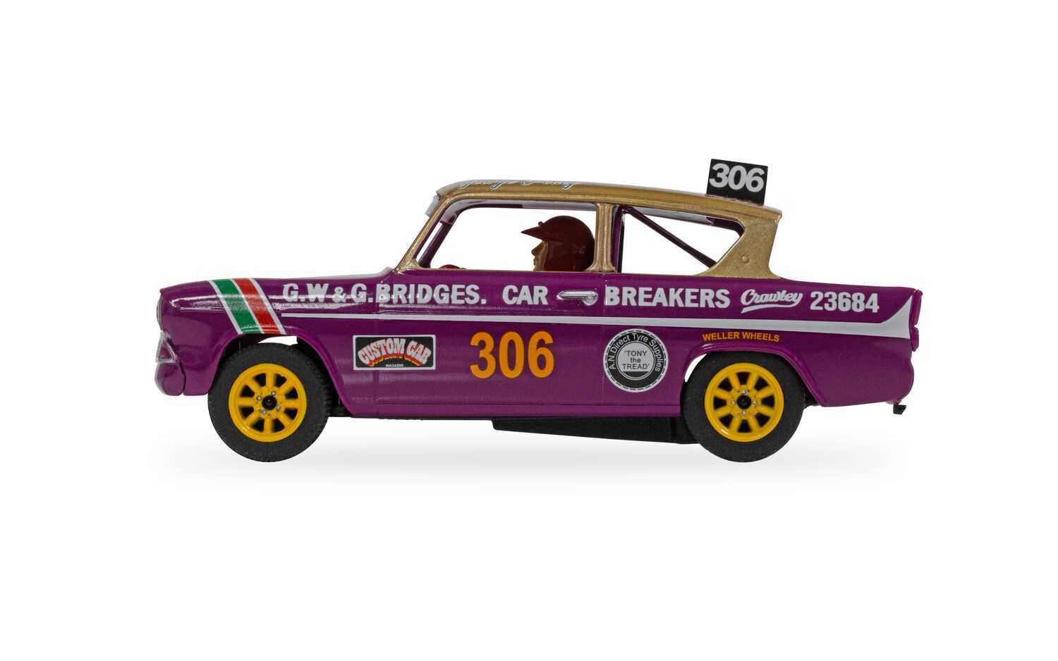 Autíčko Touring SCALEXTRIC C4584 - Ford Anglia 105e George Polley 306 (1:32)