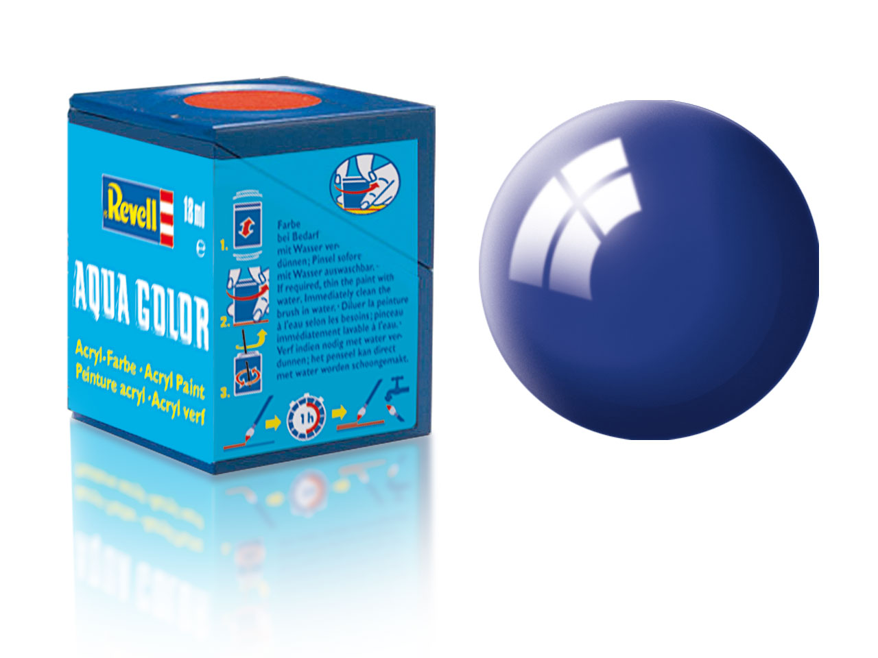 Barva Revell akrylová - 36151: leská ultramarínová modrá (ultramarine-blue gloss)