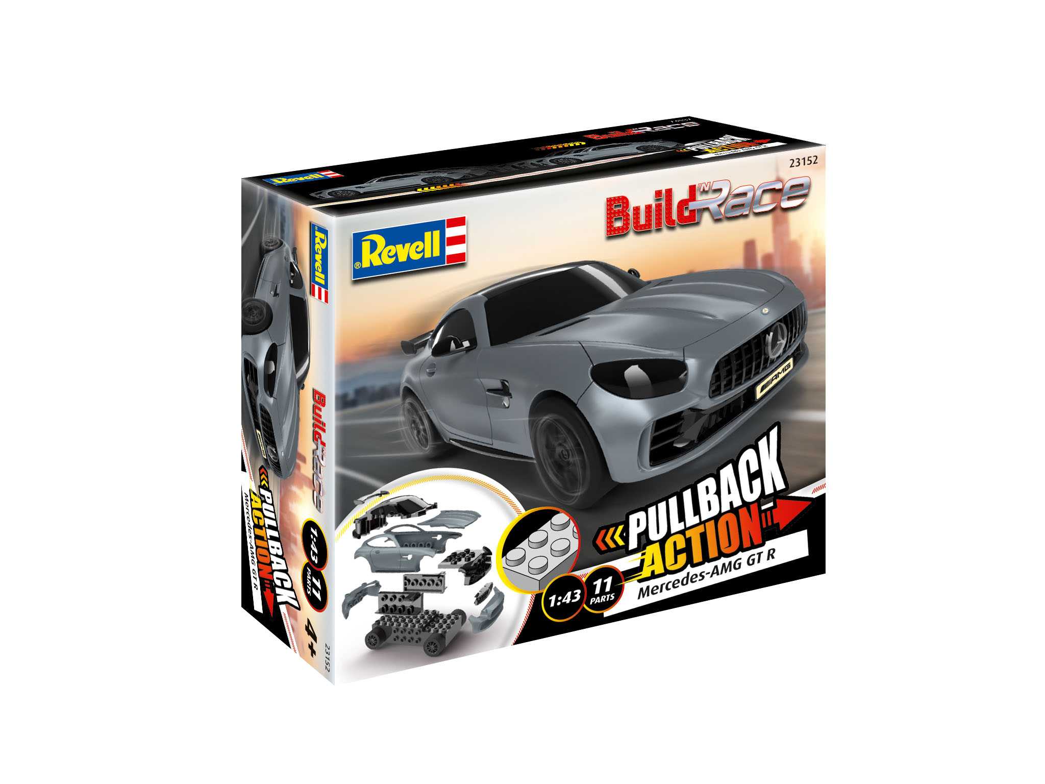 Build 'n Race auto 23152 - Mercedes-AMG GT R (šedý) (1:43)