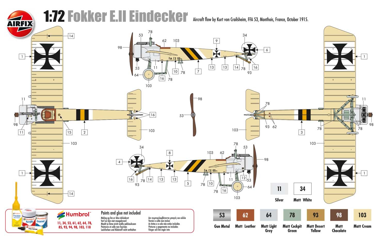 Classic Kit letadlo A01086 - Fokker E.II Eindecker (1:72)