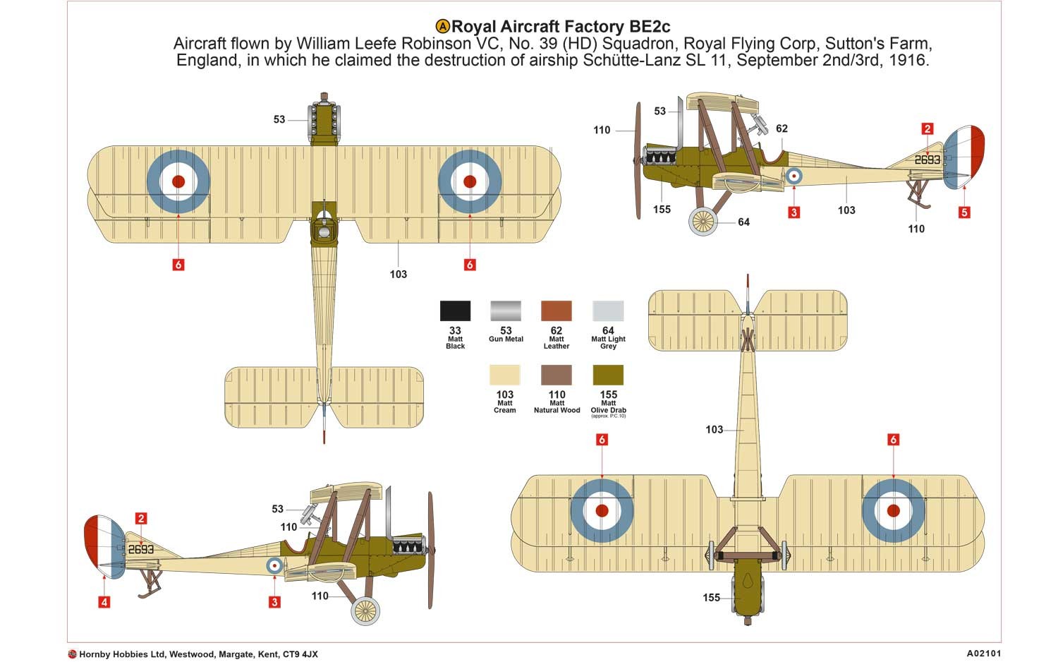 Classic Kit letadlo A02101 - Royal Aircraft Facility BE2C (1:72)