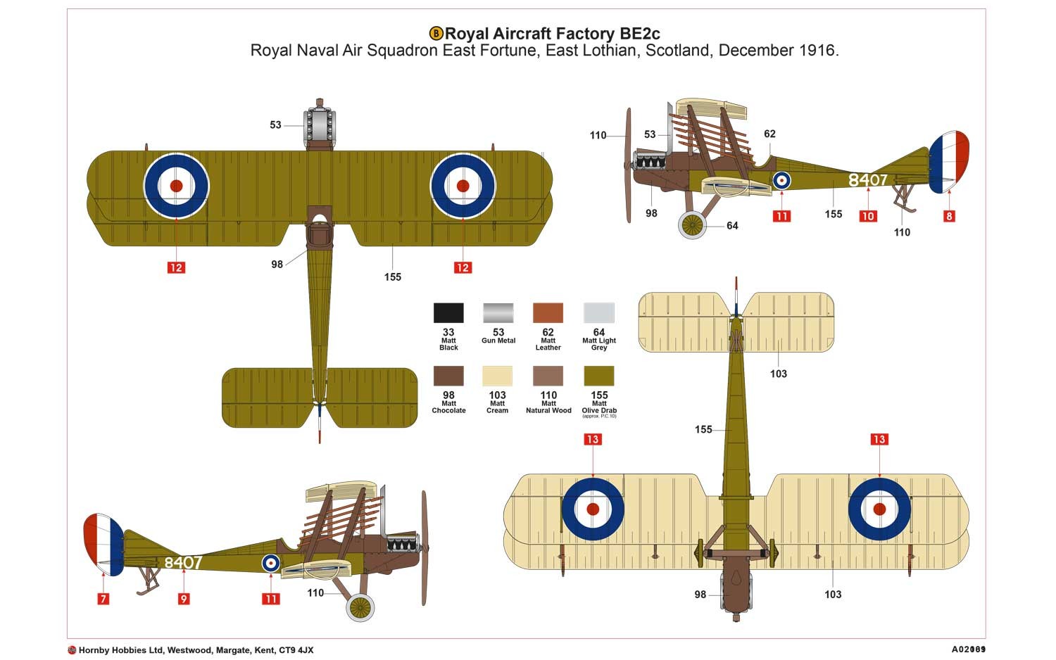 Classic Kit letadlo A02101 - Royal Aircraft Facility BE2C (1:72)