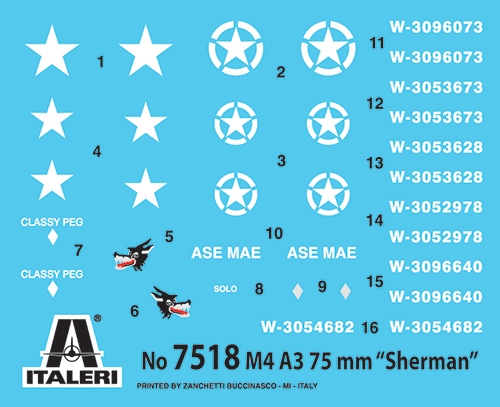 Fast Assembly tanky 7518 - M4A3 75 mm SHERMAN (1:72)