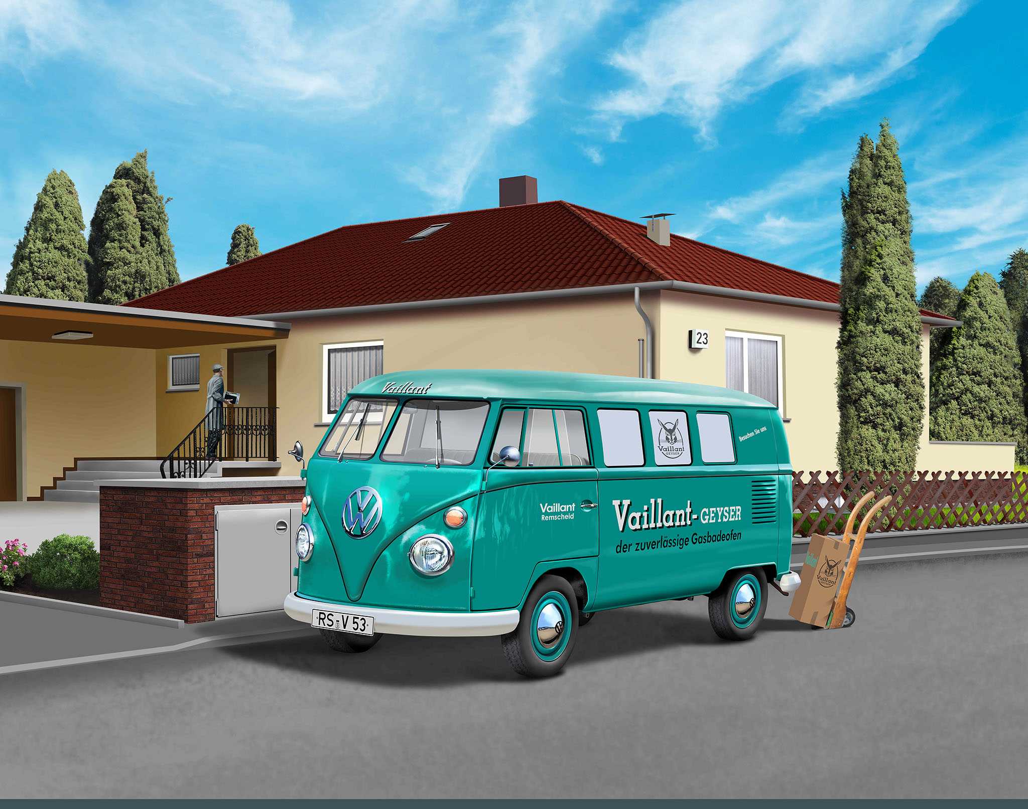 Gift-Set auto 05648 - 150 Years of Vaillant (VW T1 Bus) (1:24)