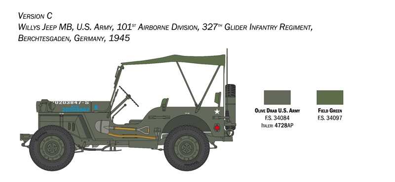 Model Kit auto 3635 - Willys Jeep MB (1:24)