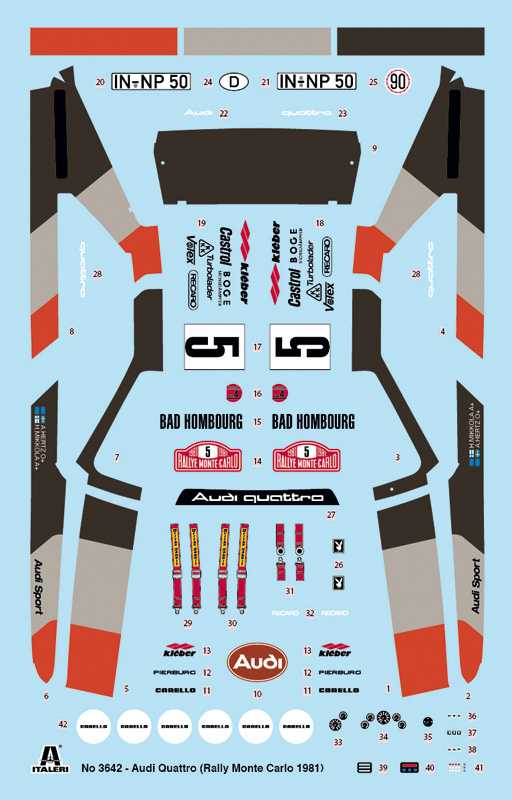 Model Kit auto 3642 - Audi Quattro Rally (1:24)