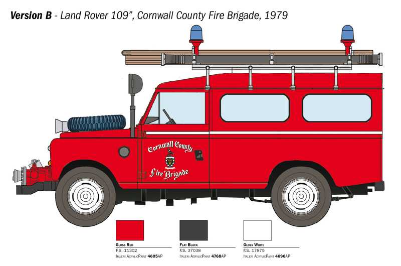 Model Kit auto 3660 - Land Rover Fire Truck (1:24)