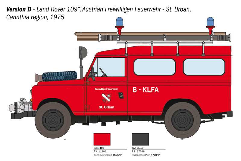 Model Kit auto 3660 - Land Rover Fire Truck (1:24)