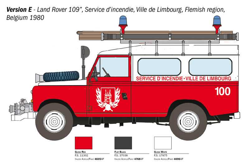 Model Kit auto 3660 - Land Rover Fire Truck (1:24)