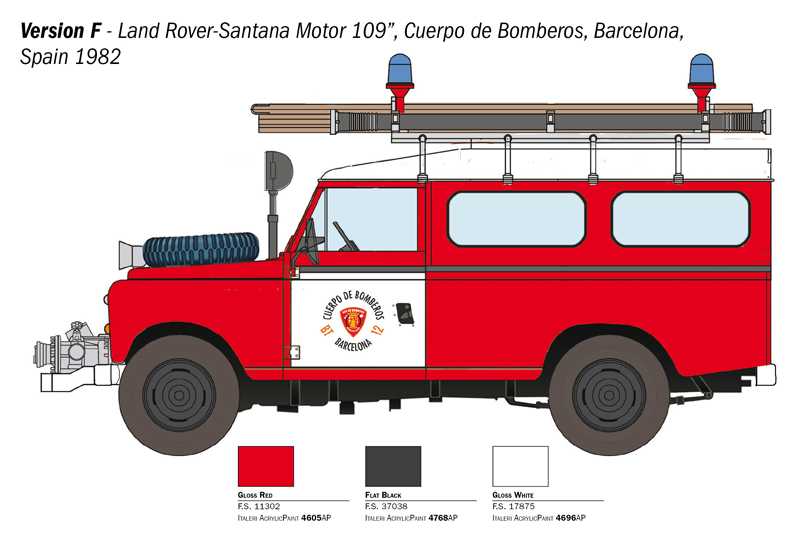 Model Kit auto 3660 - Land Rover Fire Truck (1:24)
