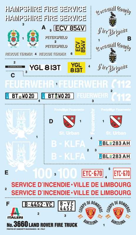 Model Kit auto 3660 - Land Rover Fire Truck (1:24)