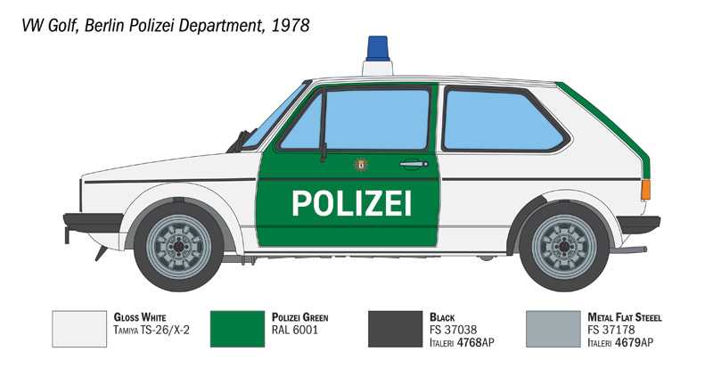 Model Kit auto 3666 - VW Golf "POLIZEI" (1:24)
