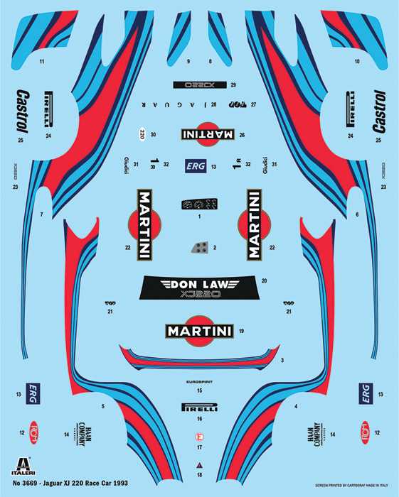 Model Kit auto 3669 - Jaguar XJ 220 Race Car (1:24)