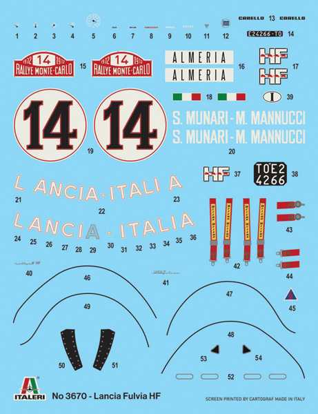 Model Kit auto 3670 - Lancia Fulvia HF (1:24)