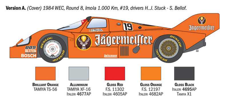 Model Kit auto 3678 - Porsche 956 Jagermeister (1:24)