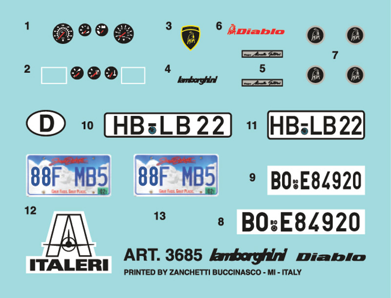 Model Kit auto 3685 - LAMBORGHINI DIABLO (1:24)