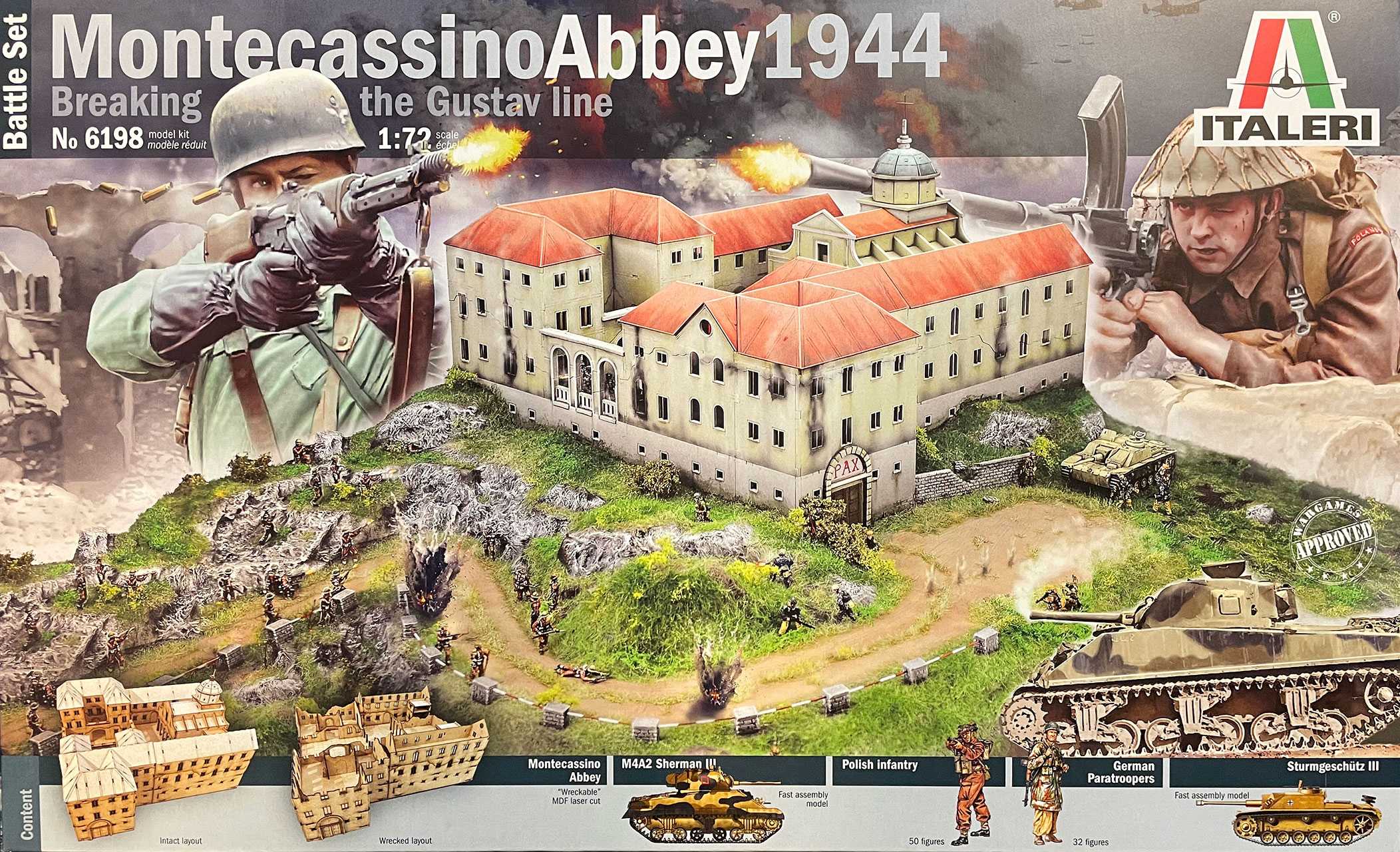 Model Kit diorama 6198 - Montecassino 1944: "Gustav" Line Batte (1:72)