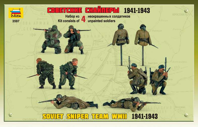 Model Kit figurky 3597 - Soviet Sniper Team (1:35)