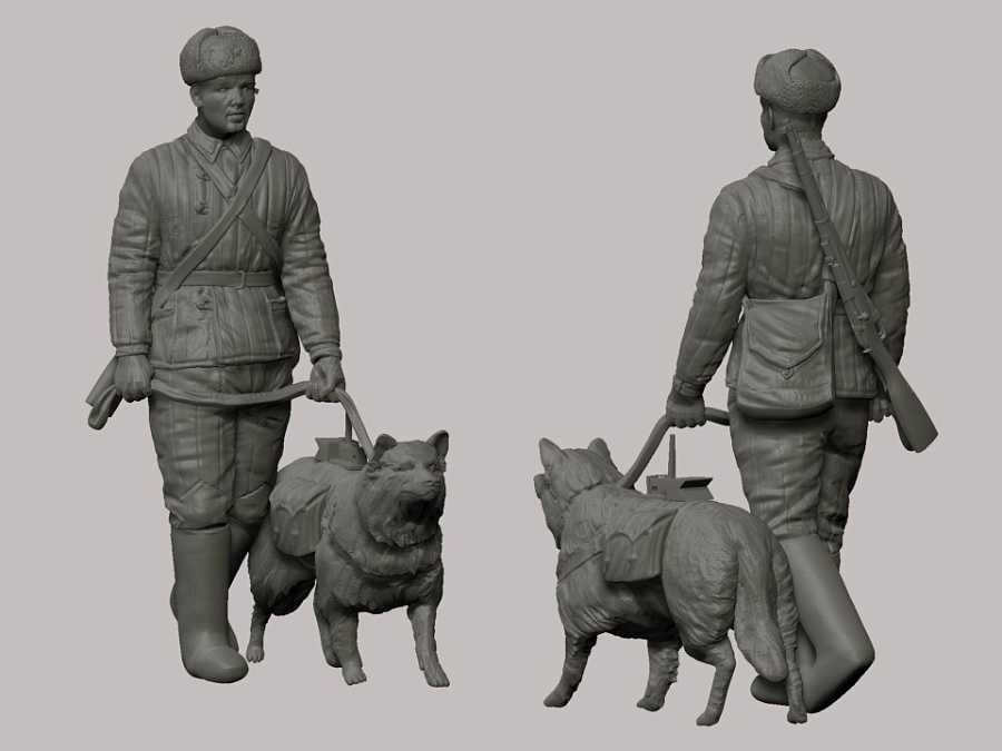 Model Kit figurky 3611 - Soviet Tank Hunters with dogs (1:35)