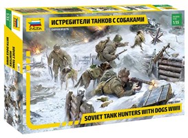 Model Kit figurky 3611 - Soviet Tank Hunters with dogs (1:35)