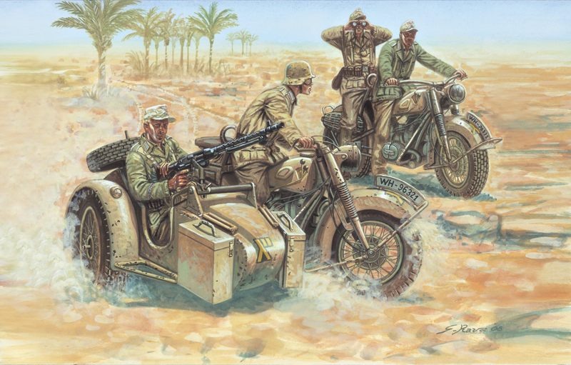 Model Kit figurky 6121 - WWII - GERMAN MOTORCYCLES (1:72)