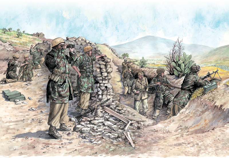 Model Kit figurky 6134 - WWII - German paratroopers (tropical uniform) (1:72)