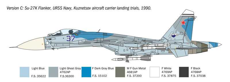Model Kit letadlo 0197 - SUKHOI SU-27 D "SEA FLANKER" (1:72)