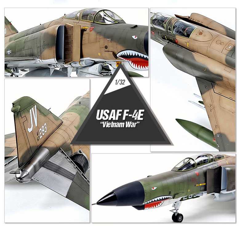 Model Kit letadlo 12133 - USAF F-4E "Vietnam War" (1:32)