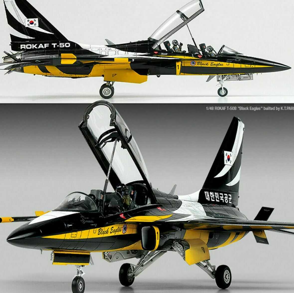 Model Kit letadlo 12242 - ROKAF T-50B "BLACK EAGLES" (1:48)