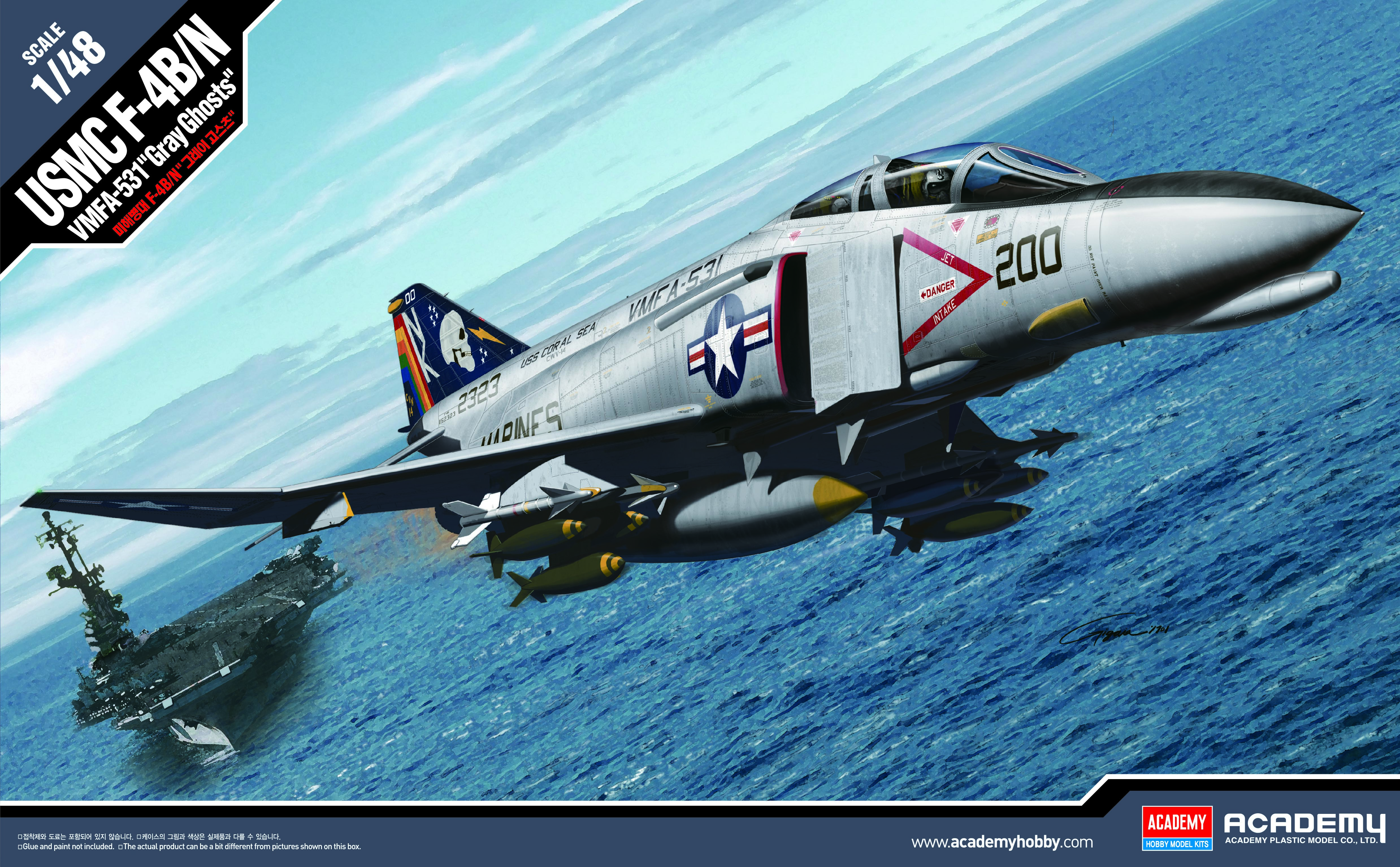 Model Kit letadlo 12315 - USMC F-4B/N VMFA-531 "GRAY GHOSTS" (1:48)