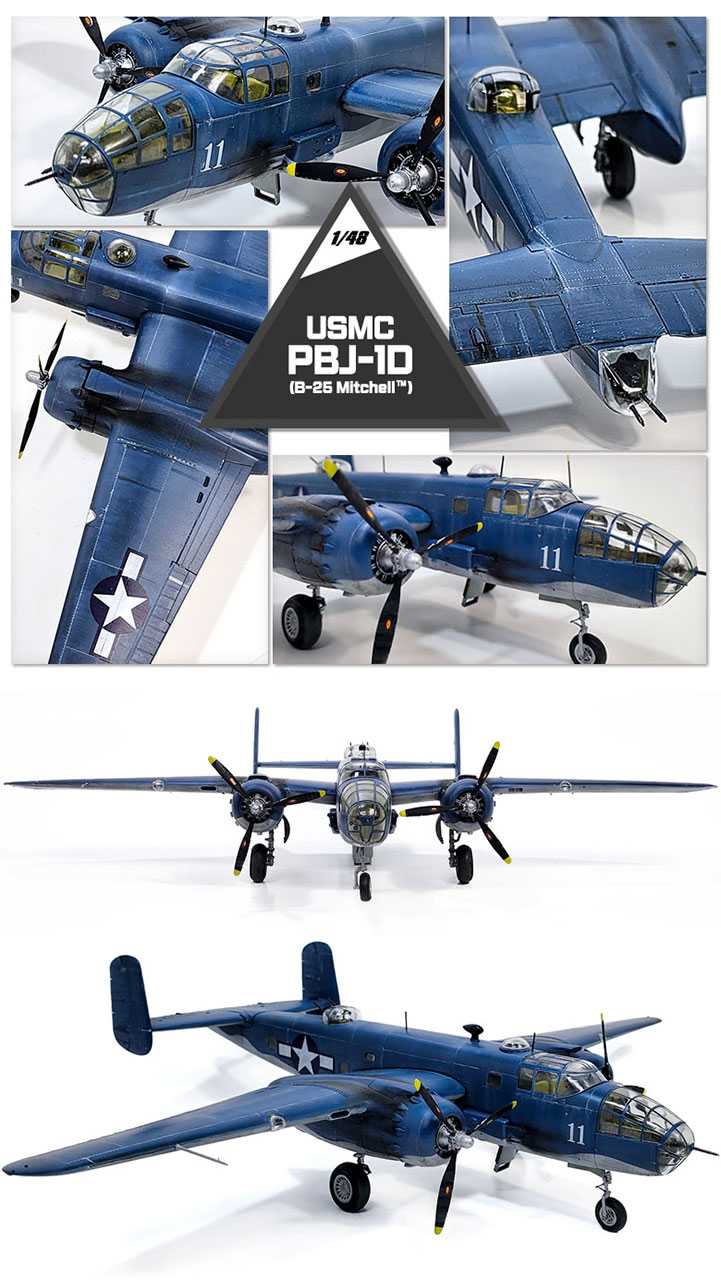 Model Kit letadlo 12334 - USMC PBJ-1D (B-25 Mitchell) (1:48)
