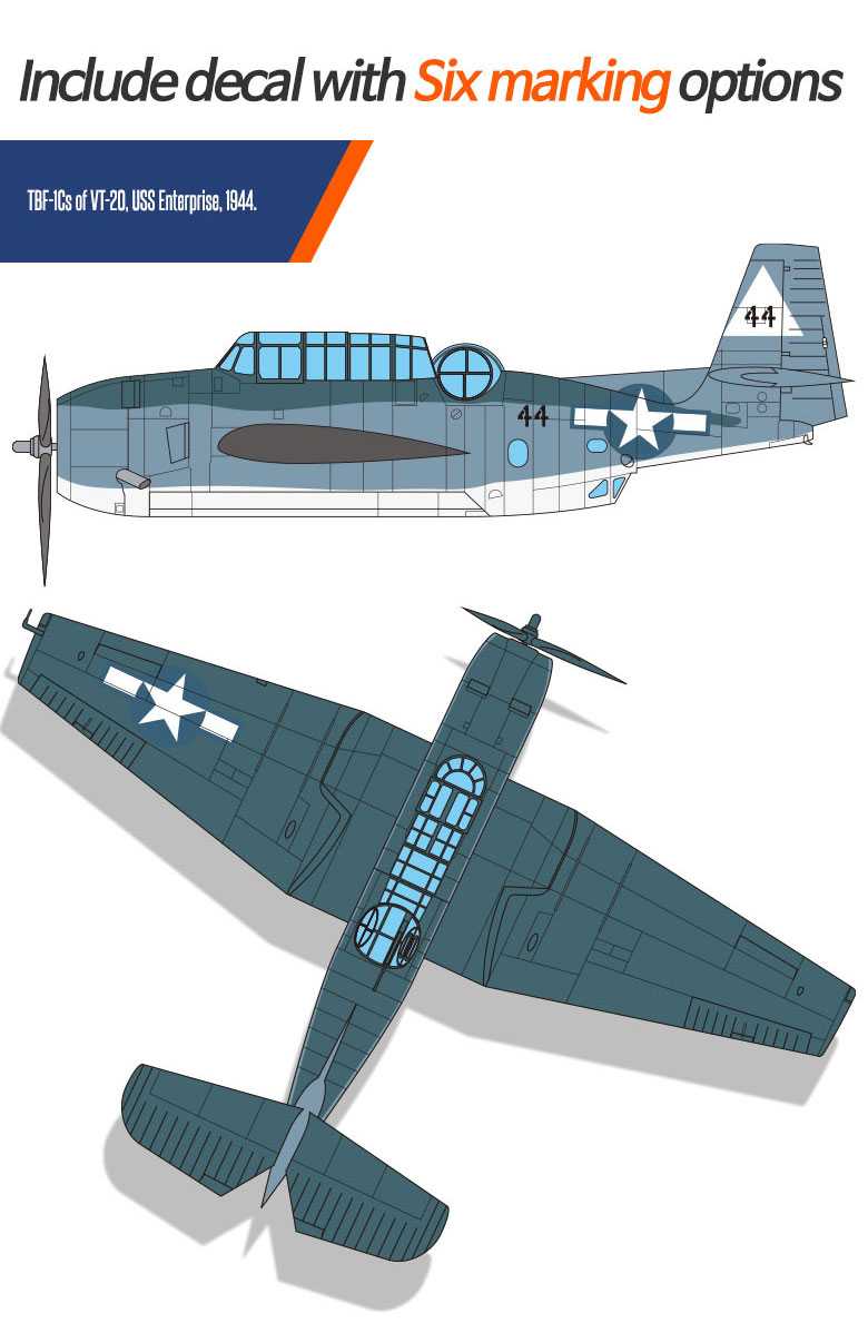 Model Kit letadlo 12340 - USN TBF-1C "Battle of Leyte Gulf" (1:48)