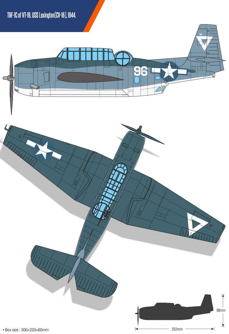 Model Kit letadlo 12340 - USN TBF-1C "Battle of Leyte Gulf" (1:48)