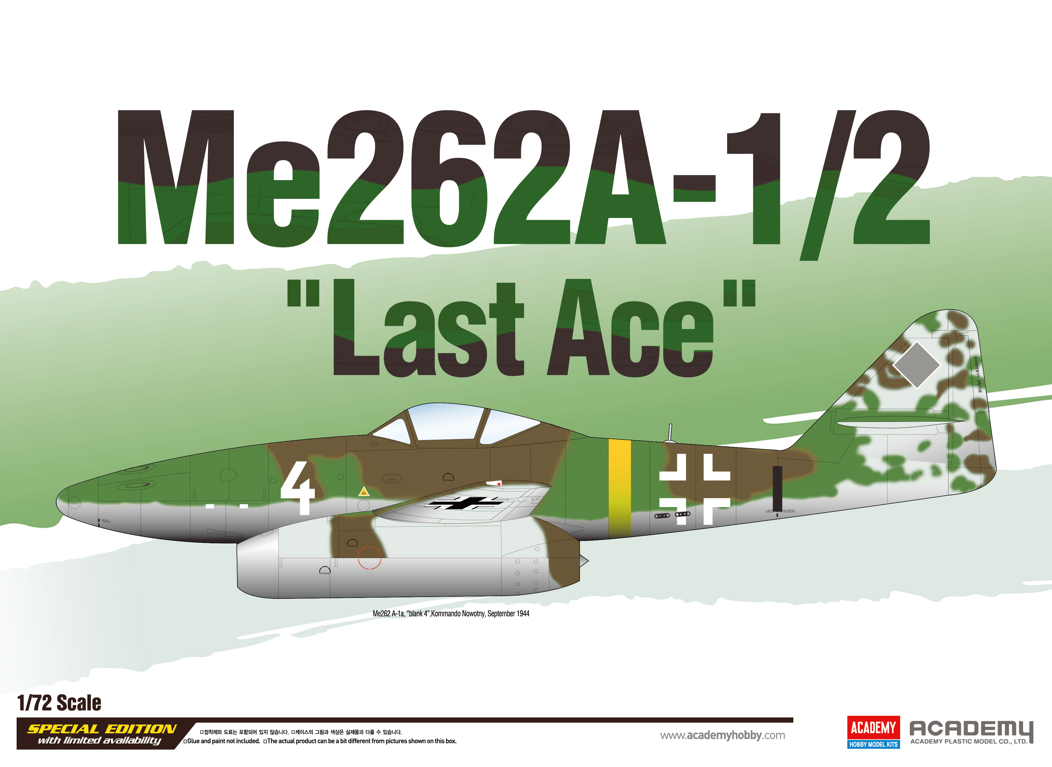 Model Kit letadlo 12542 - Me262A-1/2 "Last Ace" LE: (1:72)