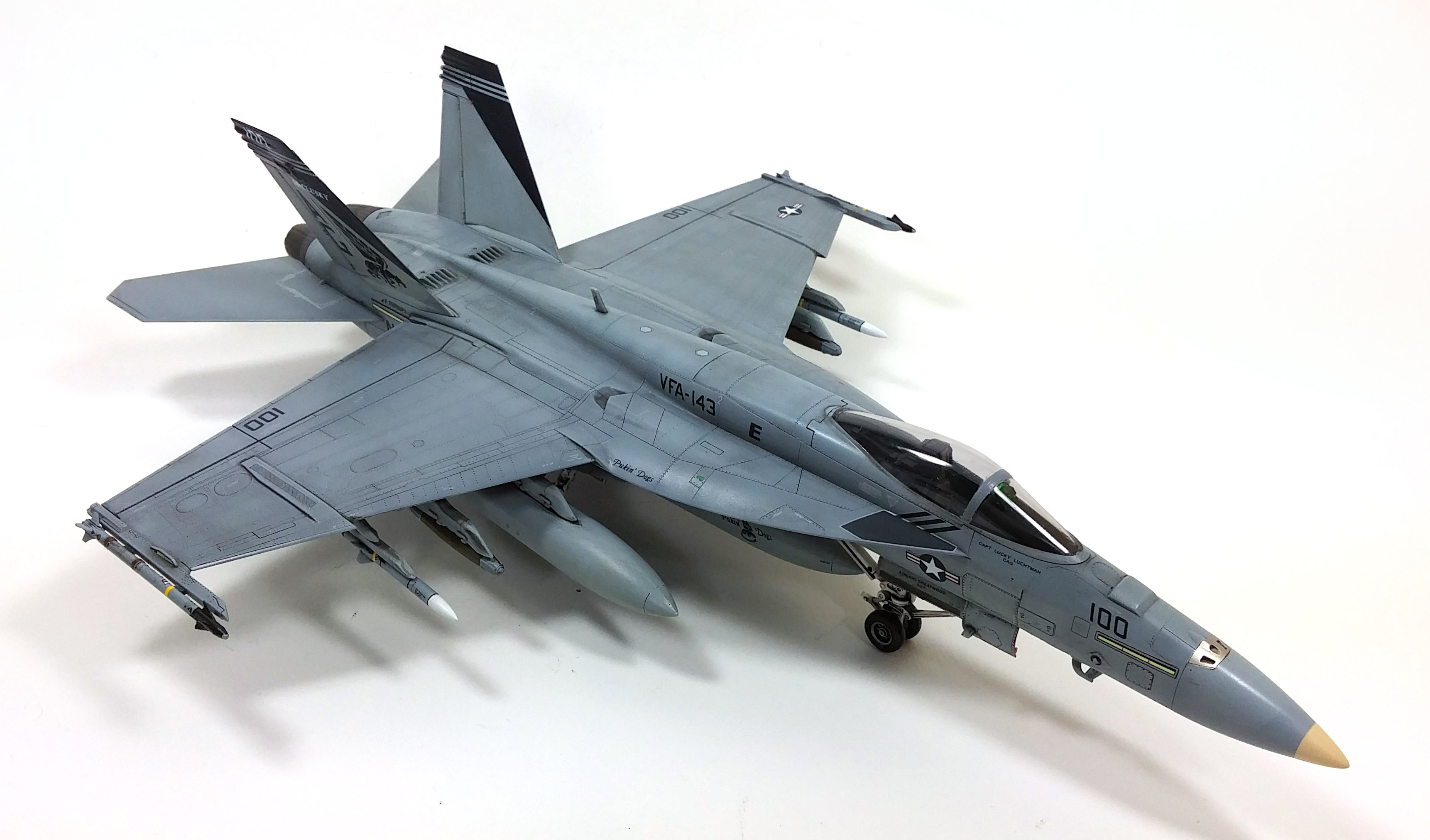 Model Kit letadlo 12547 - USN F/A-18E VFA-143 "PUKIN DOGS" (1:72)