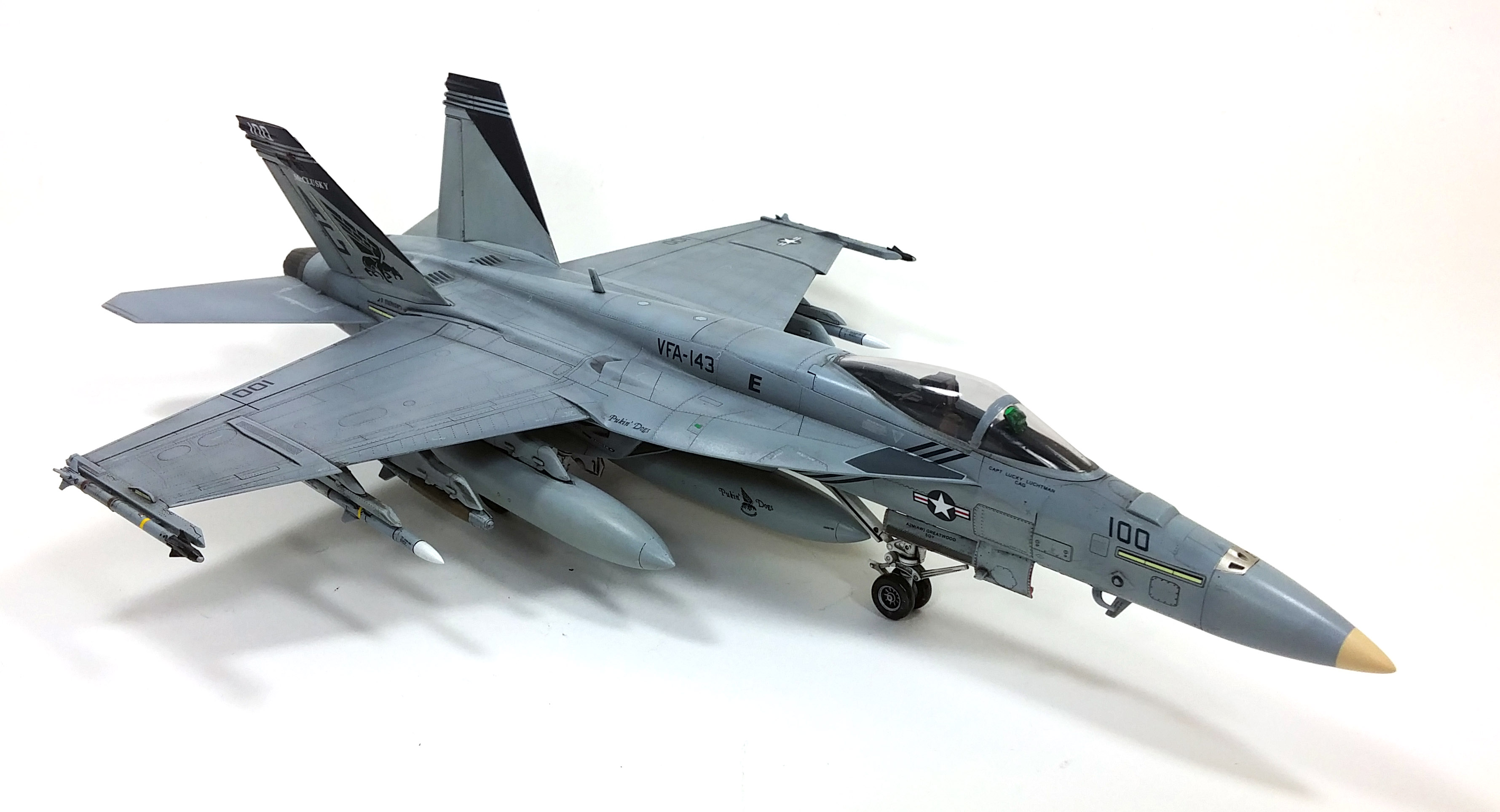 Model Kit letadlo 12547 - USN F/A-18E VFA-143 "PUKIN DOGS" (1:72)