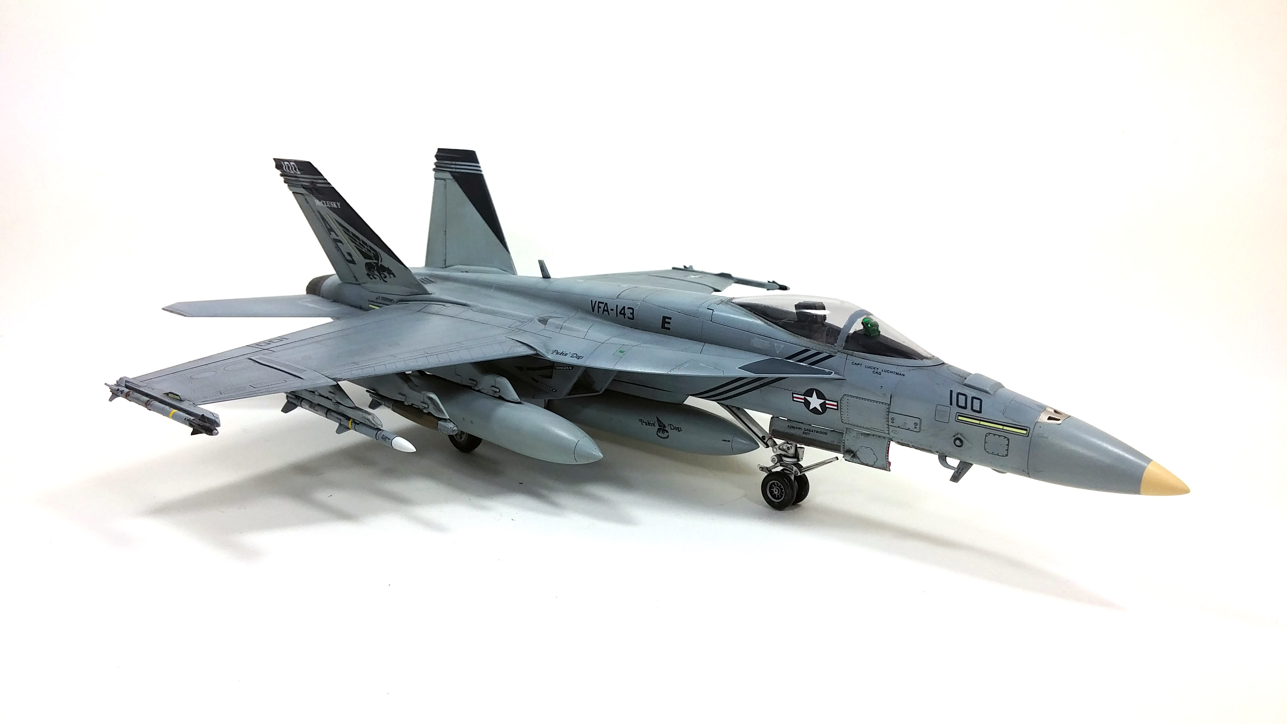 Model Kit letadlo 12547 - USN F/A-18E VFA-143 "PUKIN DOGS" (1:72)