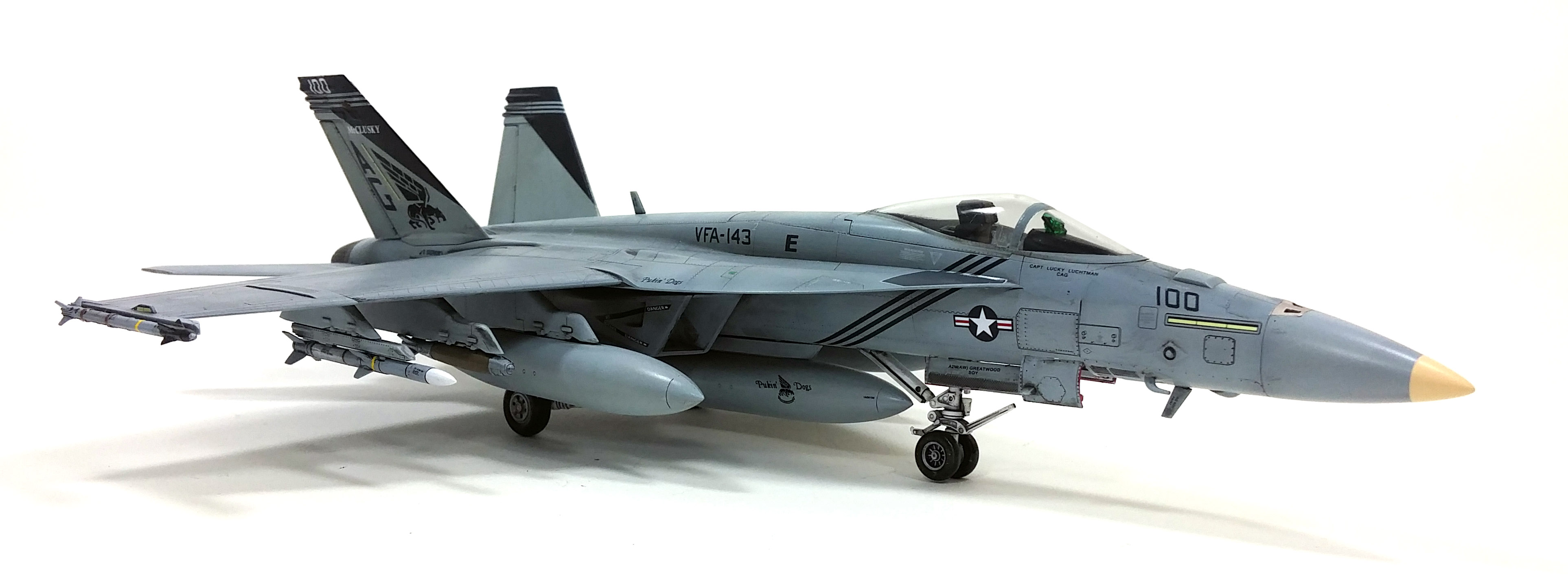 Model Kit letadlo 12547 - USN F/A-18E VFA-143 "PUKIN DOGS" (1:72)