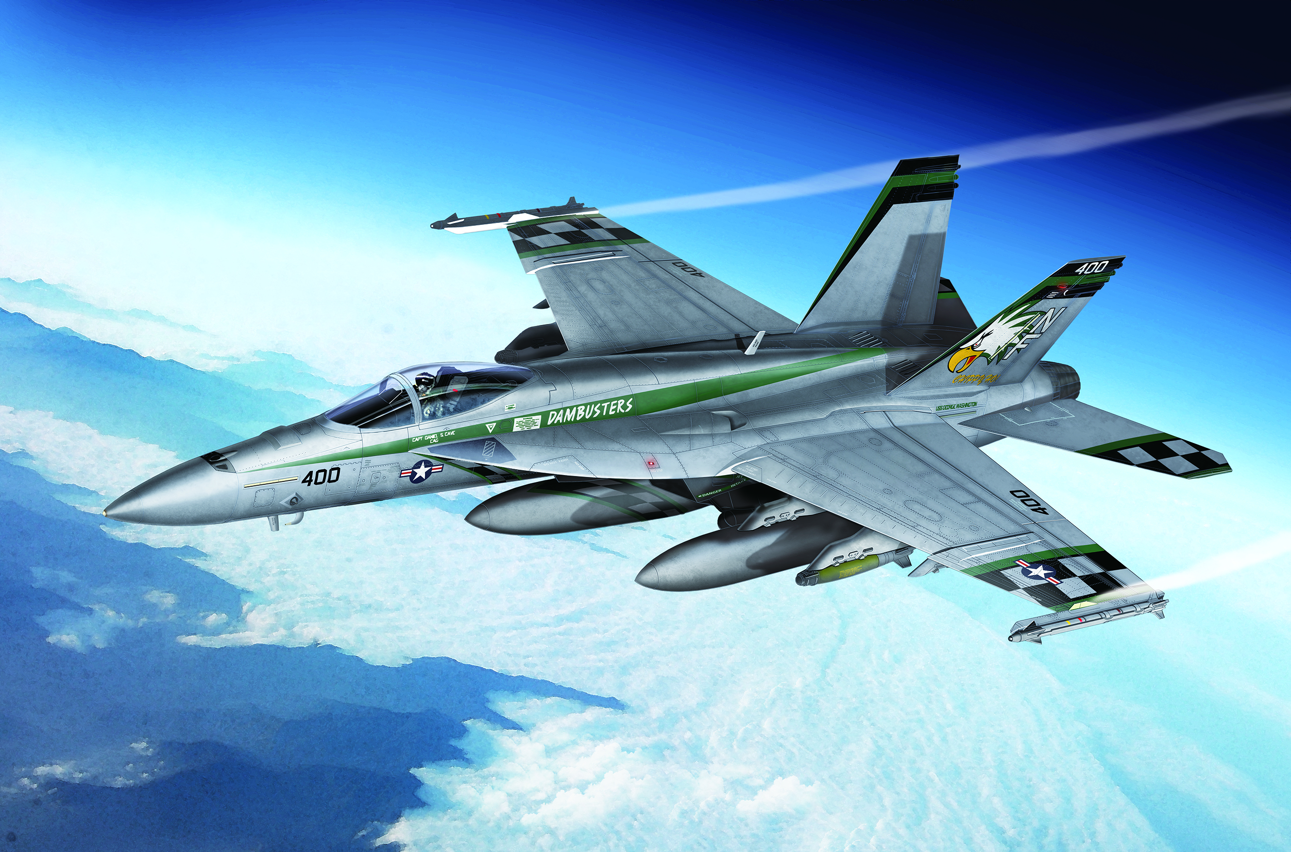 Model Kit letadlo 12565 - USN F/A-18E "VFA-195 Chippy Ho" (1:72)
