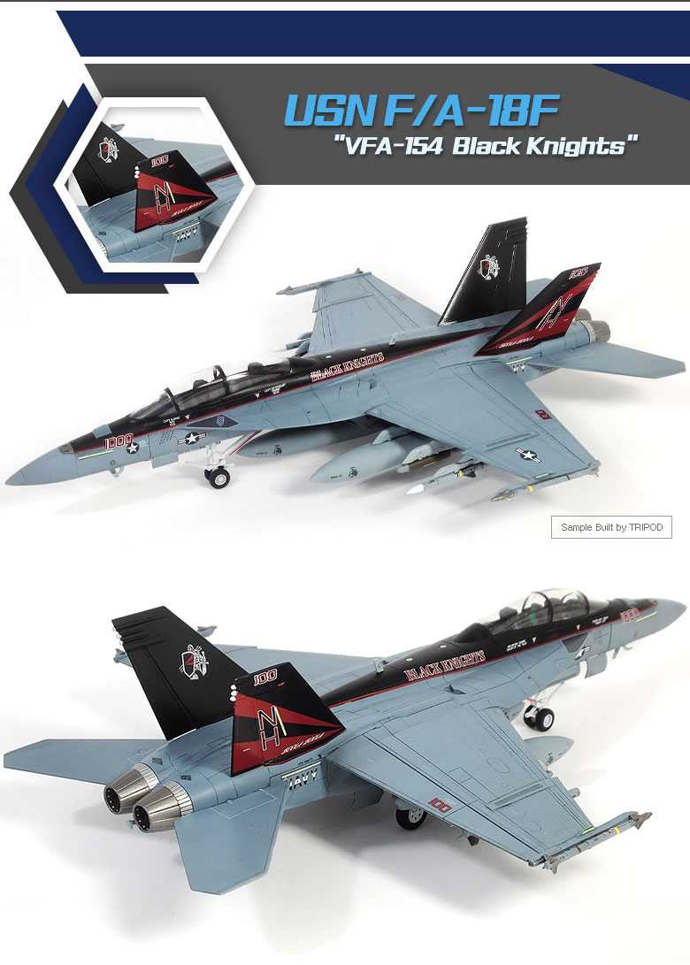 Model Kit letadlo 12577 - USN F/A-18F "VFA-154 Black Knight" (1:72)