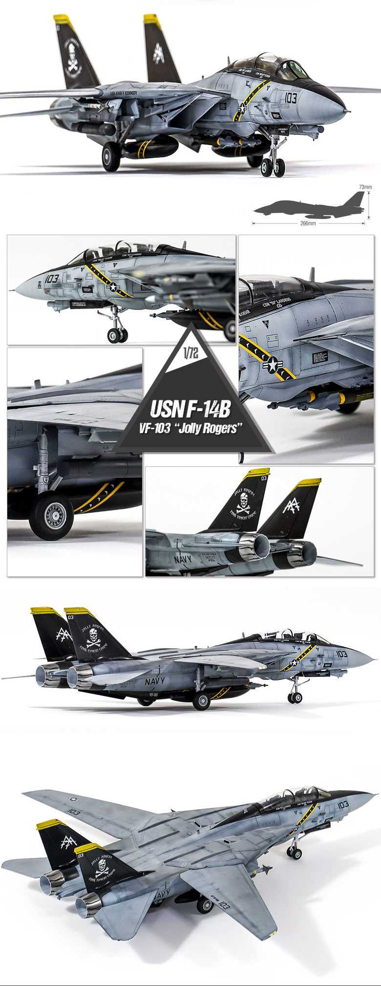 Model Kit letadlo 12578 - USN F-14B "VF-103 Jolly Rogers" (1:72)