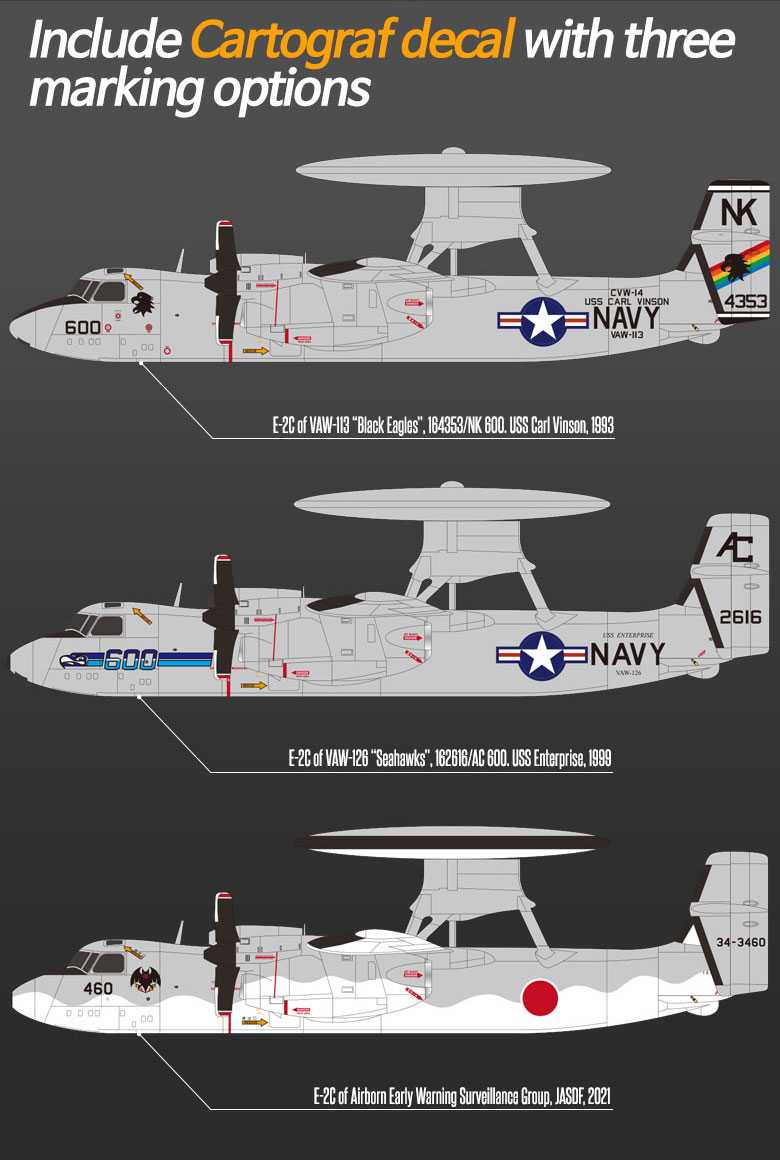Model Kit letadlo 12623 - USN E-2C VAW-113 "BLACK EAGLES" (1:144)