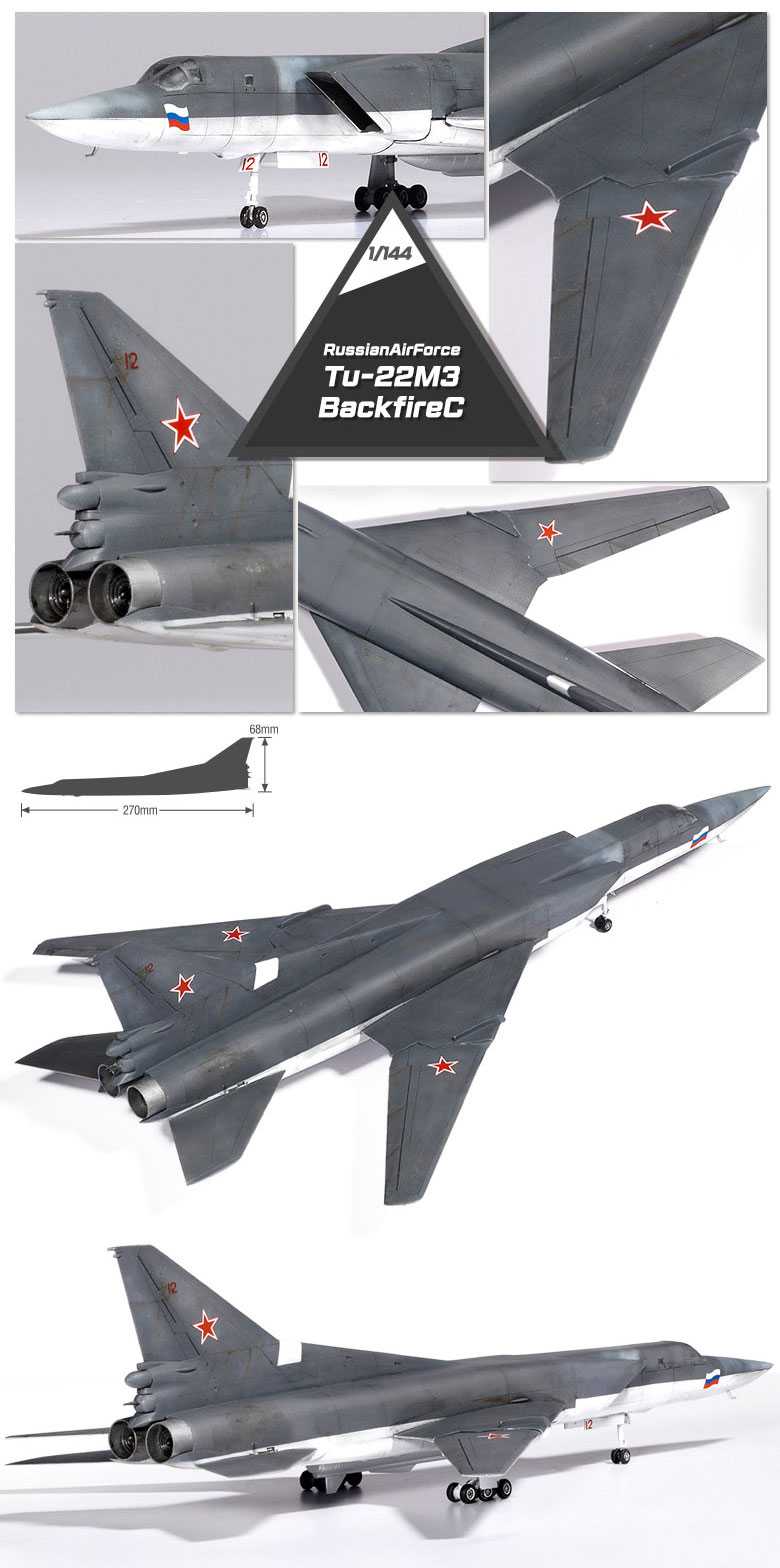 Model Kit letadlo 12636 - Russian Air Force Tu-22M3 Backfire C (1:144)