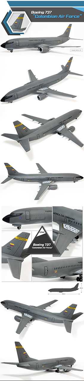 Model Kit letadlo 12639 - Boeing 737 "Colombian Air Force"  (1:144)